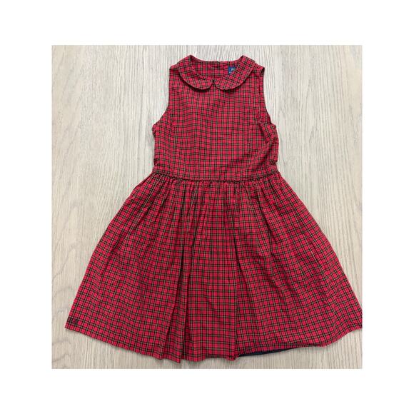 Polo Ralph Lauren Girls Red Plaid Sleeveless Dress Size 10 Holiday Classic - Picture 1 of 8
